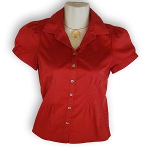 BANANA REPUBLIC Short-sleeved pintucked blouse